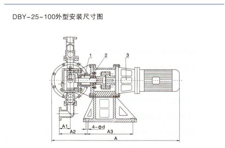 鋁合金電動隔膜泵結構尺寸圖